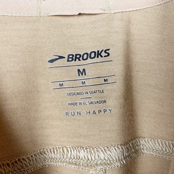 Brooks Run Happy T-shirt Short Sleeve Tee Shirt Tan Active Top Women's M - Picture 3 of 4
